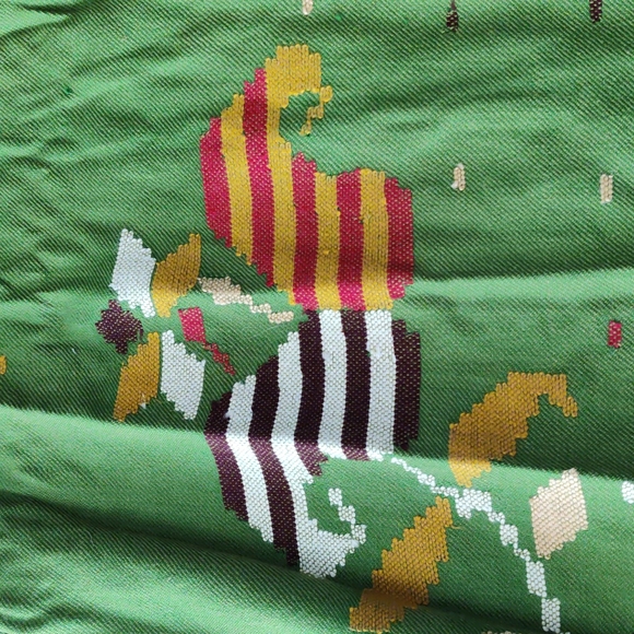 Tribal Vintage Hand Woven A Line Skirt with Fringe - Picture 2 of 5